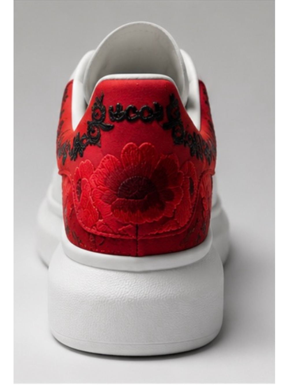 Alexander McQueen Sneakers White Red Floral Size 40/10 limited edition!! - Picture 1 of 6